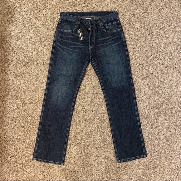 THE HUNDREDS - Blue Selvedge Denim Jeans with Green Stitching - Size 34 - Picture 5 of 15